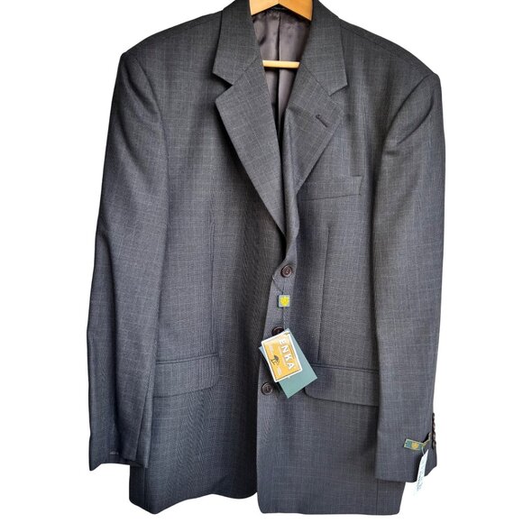 Principe Other - Principe Mens 44R Sport Blazer 100% Wool 3 Button Gray Tan Windowpane Italy New